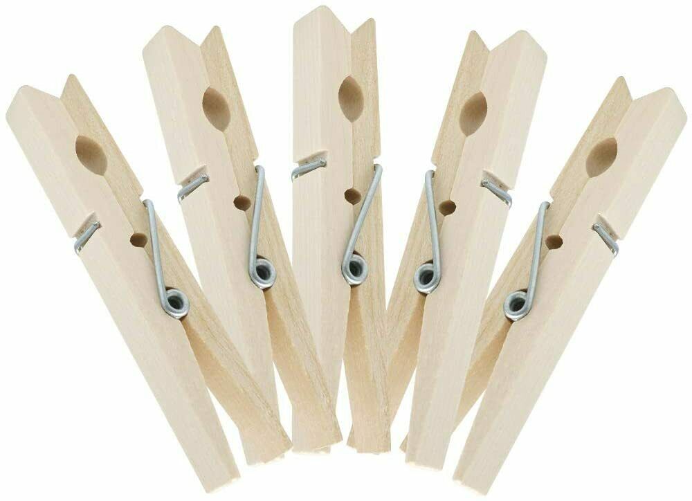 WOODEN CLOTHES PEGS WASHING LINE AIRER DRY LINE WOOD PEGS GARDENS UK 