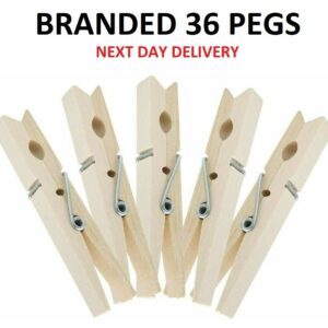 36 Wooden Clothes Pegs washing line wood peg gardens airer