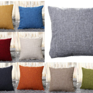 Large Plain Linen Cushion Cover Pillow Cases Home Decor-Cushion Cover