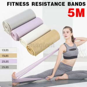 5M Elastic Yoga Pilates Rubber Stretch Resistance Exercise Bands Fitness